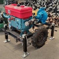Démarrage électrique moteur diesel monocylindre 20 HP connexion couplée pompe à eau centrifuge 4 en 3 sorties