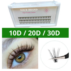 Nuevas Extensiones de Pestañas de Visón Sintético de 0.15mm, Volumen Completo, Hechas a Mano, en Racimos, Autoaplicables, DIY, Racimos Pre-fabricados 10D 20D 30D, Unión Térmica - Product Image 2