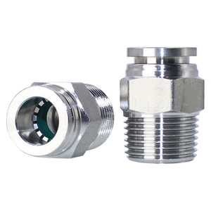 4 6 8 10 12 14 16mm Brass Nickel Stainless Steel Pneumatic Part Cylinder Air Fitting <b>Quick</b> Pipe <b>Connector</b> Manufacture - Product Image 3