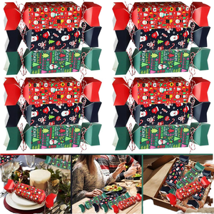 Cajas de dulces navideñas multicolores, 12 Uds., dibujos animados de Papá Noel, patrón de muñeco de nieve, caja de regalo de papel, Navidad, cumpleaños, fiesta de boda - Product Image 1