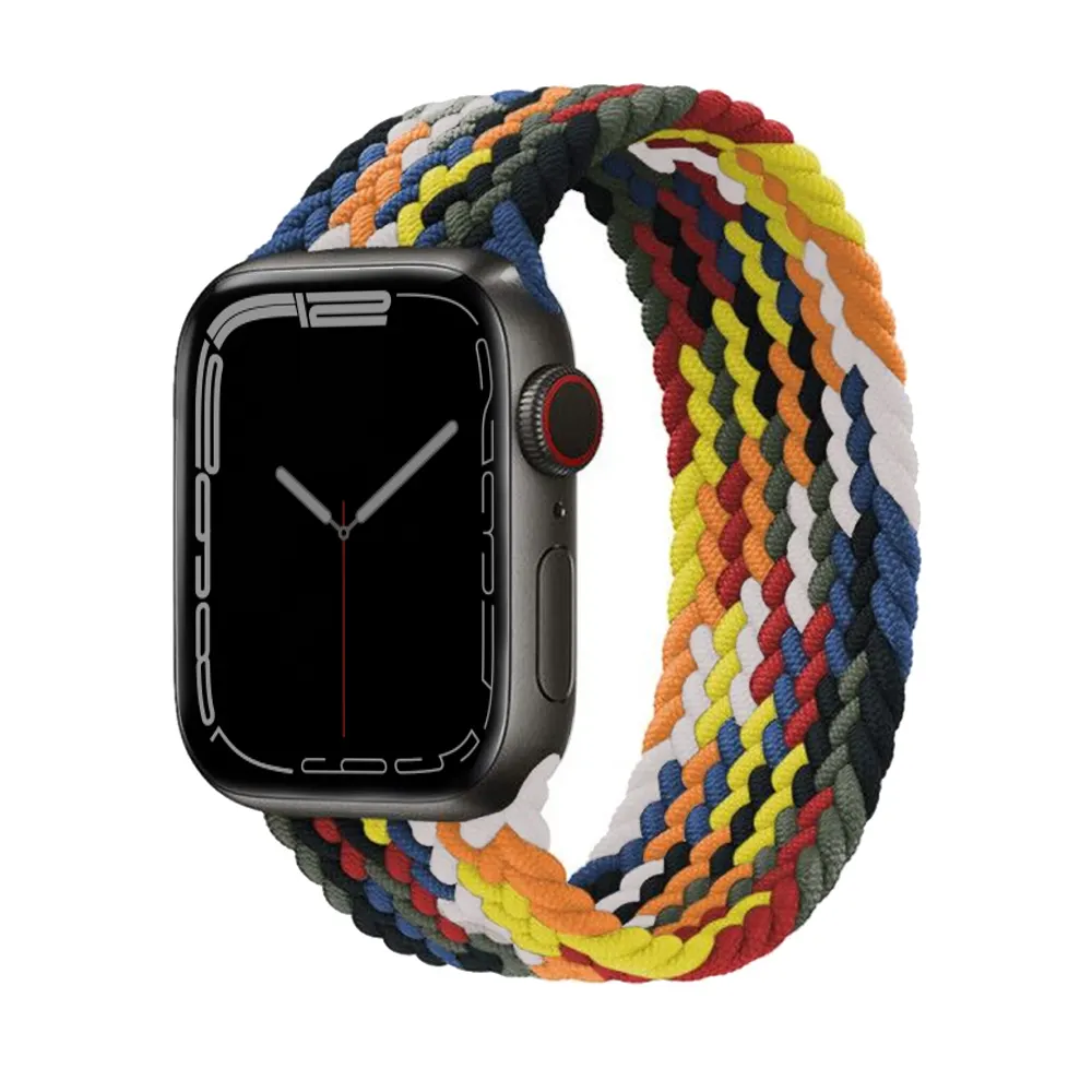 Luxury Fashion Braided Nylon Watch Strap Adjustable Elastic Watch Band For Apple Watch Bands Series SE 7 6 5 4 3 2 1