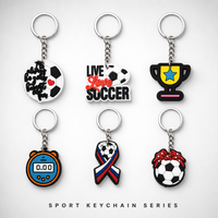 Fußball-Sportfan PVC Weicher Geformter Ball-Schlüsselanhänger mit Band, Party-Geschenk, Großbestellung
