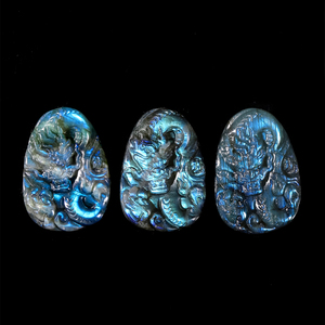 Estatuilla de cristal de labradorita tallada a mano talla de piedra Flash Natural para curación y exhibición de Feng Shui - Product Image 4