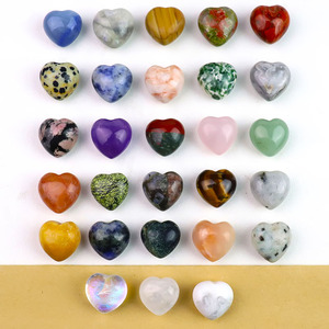 Pietre Naturali a Forma di Cuore da 15mm, Quarzo Rosa, Ametista, Diaspro, Cristalli Curativi Lisci e Sfusi - Product Image 3