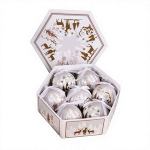 Ensemble de 7 décorations de Noël suspendues en forme de boule, pendentifs, design bonhomme de neige, décorations d'arbre - Product Image 1
