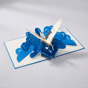 Carte de vœux 3D <span class=keywords><strong>pop</strong></span>-up élégante avec motif grue, pliable de qualité supérieure, pour artistes, cadeau pour les passionnés d'ornithologie, connexion émotionnelle - Product Image 1