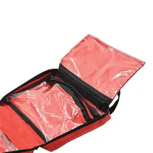 JC208 लाल नायलॉन प्राथमिक चिकित्सा पाउच खाली प्राथमिक चिकित्सा किट बैग
