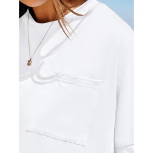 Womens Oversized Crop <b>Top</b> Short Sleeve Loose Tee Crew Neck Solid Color Summer Casual Basic Shirt - Product Image 6