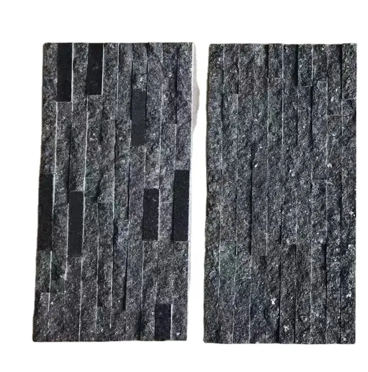 טבעי שחור צפחה דקורטיבי אבן פנל תרבות אבן לקירות