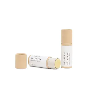 Paper Push Tubes Up Food Grade Kraft Cardboard Paper Tube Eco Friendly Push Up Lip Balm Oil Tube Packaging Lipstick Package Container 75 G