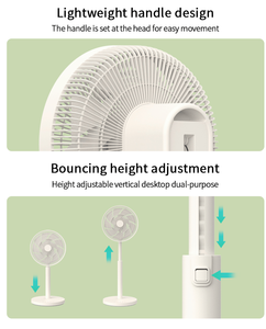 Ventilateur sur pied sans balais rétractable de 14 pouces avec batterie au lithium, commande par application, télécommande, fonctionnement silencieux, ventilateur Tuya - Product Image 2
