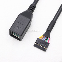 24V 12V Strom USB 8Pin Buchse Anschluss an 2,54 MM-8P Anschluss 0,15 M Schwarzes Kabel