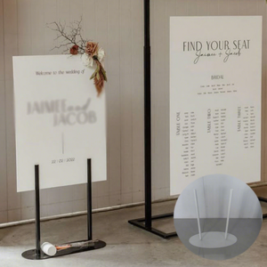 Support de panneau de bienvenue de mariage en métal blanc personnalisé SMOOTH, support de panneau de bienvenue, support de toile de fond en métal pour la décoration d'événements de fête - Product Image 1