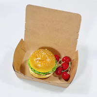 Boîte en papier kraft biodégradable personnalisée pour emballages alimentaires à emporter, avec fermeture auto-adhésive, marque ECOLIFE, vente en gros