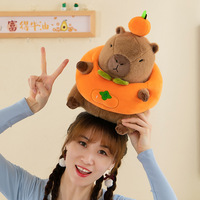 Peluche géante personnalisée Capybara Capibala Persimmon, jouet en peluche doux avec rembourrage en coton PP, fourrure longue, vente en gros