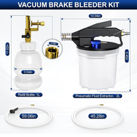 Kit de pompe à vide pour purgeur de frein 2L - Extracteur pneumatique de liquide de frein avec bouteille de remplissage 1L et 16 adaptateurs pour système de freinage