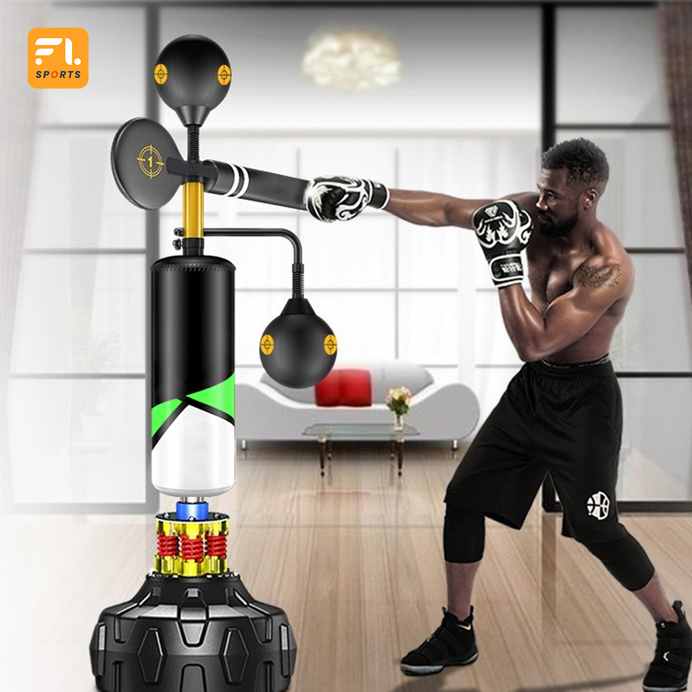 Ballon De Boxe De Réaction Avec Ressort - Sac De Frappe Réglable En Hauteur (127-150 Cm), équipement Fitness Maison