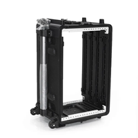 Profondeur 2U 6U 8U 12U 14U 16U PE 4U Étui de vol en plastique Antichoc Boîtier de serveur Rack en plastique dur 16U Étui de vol en rack avec roues