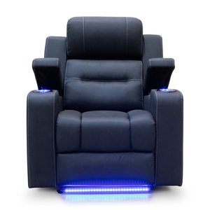 <span class=keywords><strong>Fauteuil</strong></span> inclinable chauffant et massant CYPowered moderne avec télécommande en cuir synthétique et structure en bois - Canapé de cinéma maison - Product Image 1