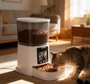 Distributeur intelligent <span class=keywords><strong>de</strong></span> nourriture pour animaux <span class=keywords><strong>de</strong></span> compagnie WiFi pour <span class=keywords><strong>chatons</strong></span>, capacité 5L, appel vidéo bidirectionnel, reconnaissance IA, conception étanche, alimentation à distance, ABS - Product Image 6