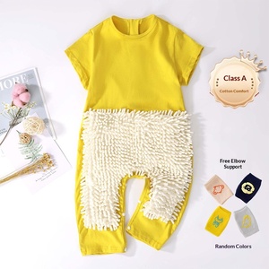 Traje de Verano Delgado para Bebés <span class=keywords><strong>Dudu</strong></span>, de Manga Corta, Diseño Unisex, 100% Algodón, para Limpiar el Suelo y Prevenir la Suciedad - Product Image 3