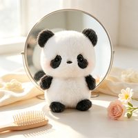 Porte-clés en peluche mignon de dessin animé, pompon doux et moelleux en laine tissée