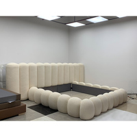 Cadre de lit réglable de luxe moderne européen, taille Queen et King, revêtement en tissu, mobilier de chambre écologique