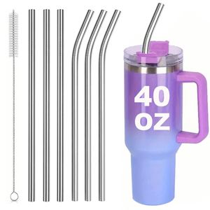 Wholesale Food Grade 304 Stainless Steel <b>Straw</b> Long Drinking Cocktail <b>Straw</b> Reusable <b>Metal</b> <b>Straw</b> for Bar and Party Accessories - Product Image 1