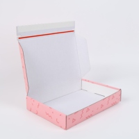 Cajas de Embalaje Rosas, Cajas de Cartón para Envío Personalizadas, Cajas de Papel para Correo, Cajas con Tira Desprendible