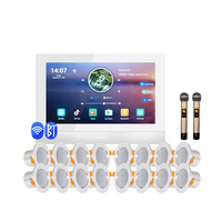 Amplificador de parede smart 7 polegadas, profissional, 5g, wifi, bt, com microfone wireless