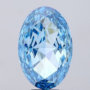 Diamant ovale bleu vif fantaisie, cultivé par CVD, certifié IGI, qualité VVS, pierre précieuse fine pour la création de bijoux de piercing - Product Image 1