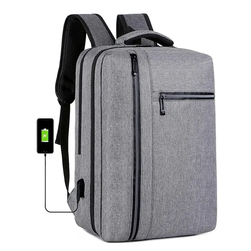 Sac à dos pour homme avec chargeur USB Sac à dos imperméable en tissu Oxford Sac à dos pour homme d'affaires et voyage Bande réfléchissante Design