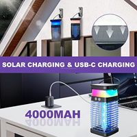 Saijzek Nieuwe Aanwinst Hoog Effectieve Binnen/Buiten UV LED Insectenverjager Op Solar Energie USB Elektrische Schok Muggenvanger Solide