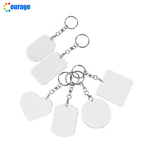 رخيصة مزدوجة الوجهين الأبيض الطباعة التسامي الألومنيوم المفاتيح فارغة التسامي مفتاح الباب المعادن سلاسل المفاتيح الفراغات - Product Image 3