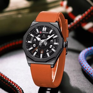 <span class=keywords><strong>Montre</strong></span>-<span class=keywords><strong>bracelet</strong></span> à quartz CURREN 8437 au design tendance, <span class=keywords><strong>bracelet</strong></span> en silicone, date automatique, aiguilles lumineuses, <span class=keywords><strong>pour</strong></span> <span class=keywords><strong>homme</strong></span>, style business décontracté - Product Image 3