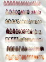 Boîte de rangement en strass personnalisée en gros pour faux ongles à presser, boîte à bijoux en cristal pour ongles amande