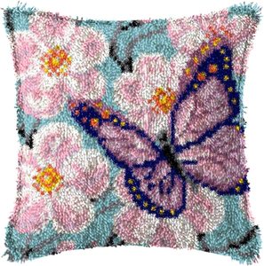 Suministro de fabricantes Alfombra de lana bordado pestillo gancho almohada kits dibujos animados almohada búho patrón felpa almohada sofá cojín - Product Image 3