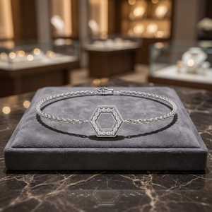 สร้อยข้อมือเพชรเม็ดเดี่ยวทรงโซลิแทร์สุดหรู ทำจากทองคำขาว 14K (เครื่องประดับข้อมือเจ้าสาวสไตล์มินิมอลสำหรับงานกาล่า) - Product Image 1