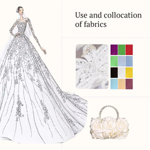 Nuevo diseño de tela de pegamento con purpurina blanca para vestido de novia técnica de punto de encaje bordado de punto para accesorios de boda - Product Image 3