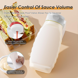 ขวดพลาสติก PET สำหรับบรรจุของเหลว ขวดบีบซอสพร้อมฝาปิดแบบพลิกขึ้น - Product Image 3