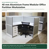 Poste de travail modulaire de 40 mm de hauteur totale, tailles personnalisées selon vos plans, projet d'aménagement de bureau, OEM & ODM
