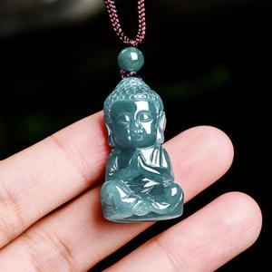 Colgante de Jadeíta Natural Azul Agua con Buda, Joyería para Mujer, Diseño Original, Estilo Chino, Regalo con Certificado de Tasación FG64 - Product Image 3