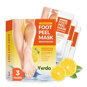 Masque de peau de <span class=keywords><strong>pied</strong></span> de citron de marque privée absorbant rapidement naturel élimine les odeurs masque de pieds doux exfoliant de bébé pour la peau sèche rugueuse - Product Image 1