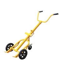 Chariot à tambour mécanique portable de 400 kg, chariot à tambour à pousser à la main, chariot à roulettes pour la manutention des matériaux en entrepôt