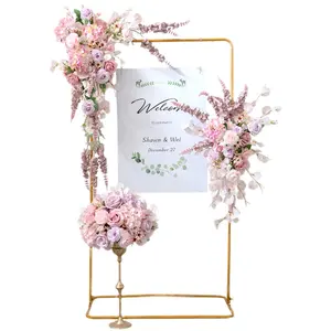 35cm diameter autumn pink dot flower arch floral decoration window opening arrangement wedding photography background