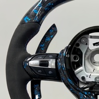 Volant en fibre de carbone bleu Forge, fourni par l'usine, pour BMW F25 F20 F30 F15 F16 F21 F22 F31 F32 E90 E92 E93 avec LED