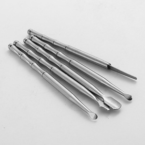 Herramientas para uñas: empujador de cutículas, lima para cutículas, limpiador de oídos de acero inoxidable, tenedor para cutículas - Product Image 3