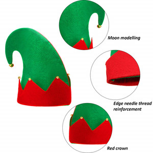 Sombrero de fieltro de elfo para <span class=keywords><strong>Navidad</strong></span>, sombrero de elfo con cascabel para ayudante de Santa, disfraz de fiesta de vacaciones, regalos, accesorios - Product Image 4