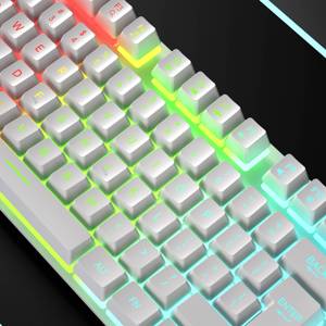 Sc715 Trắng RGB chơi game có dây bàn phím-kiểu dáng đẹp thiết kế đèn nền biểu tượng tùy chỉnh - Product Image 2