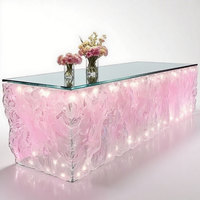 Table basse en époxy R028 à motif vague océanique artistique, thème mer bleue, meuble résistant aux UV, bureau en verre cristal